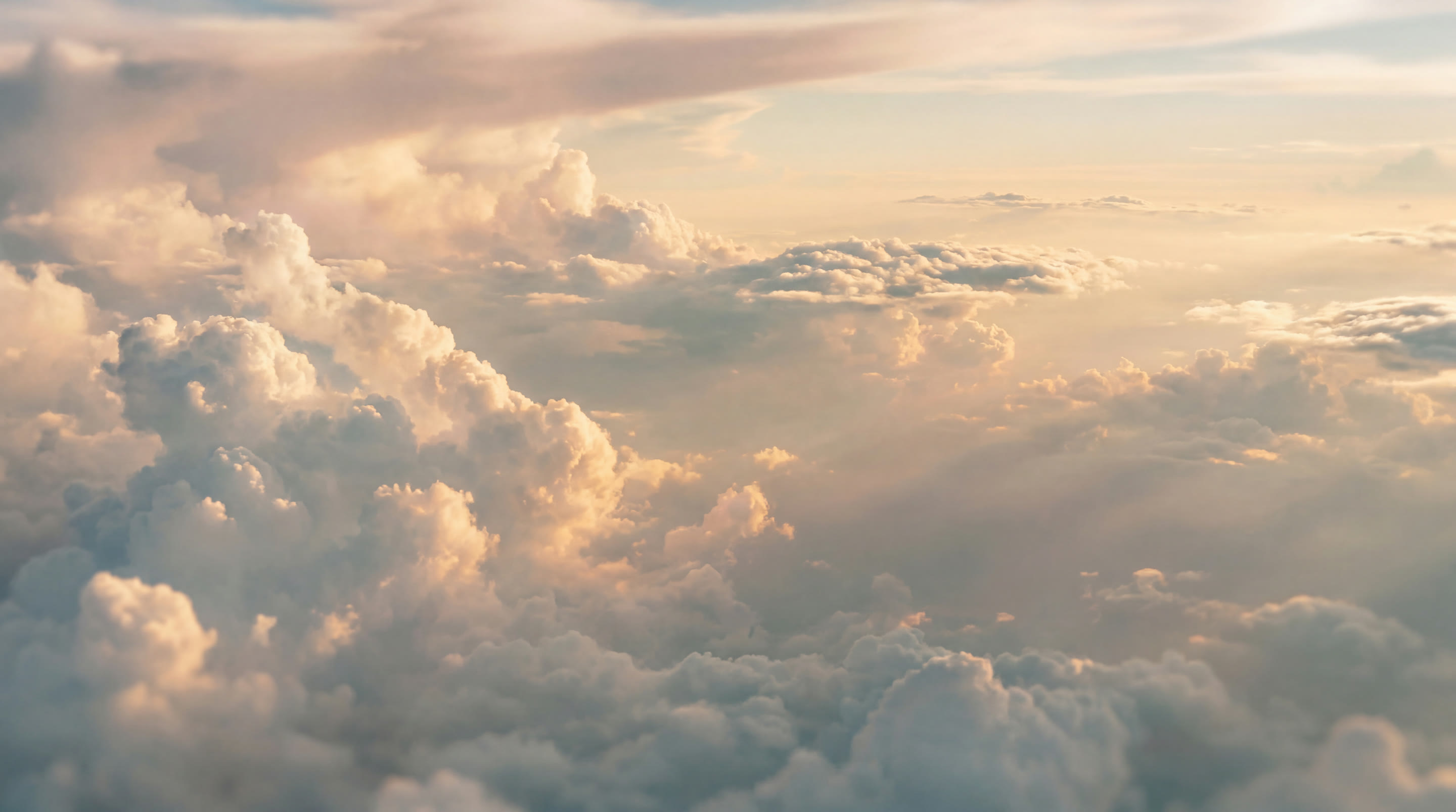 Above the clouds at golden hour